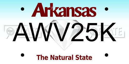 AWV25K Arkansas License Plate