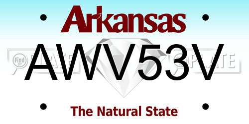 AWV53V Arkansas License Plate