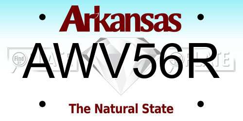 AWV56R Arkansas License Plate
