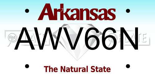 AWV66N Arkansas License Plate