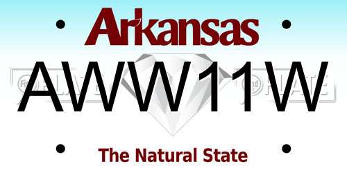 AWW11W Arkansas License Plate