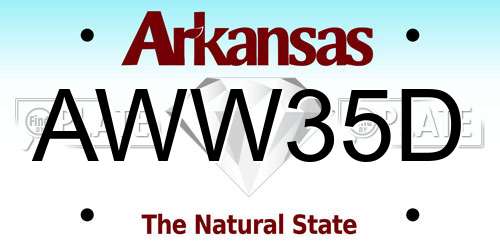 AWW35D Arkansas License Plate
