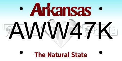 AWW47K Arkansas License Plate