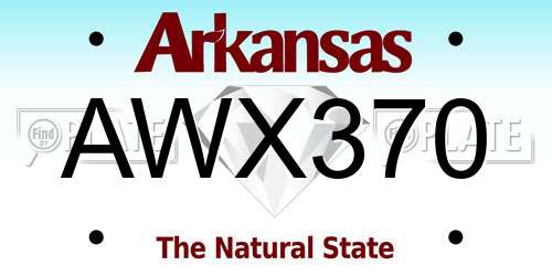 AWX370 Arkansas License Plate