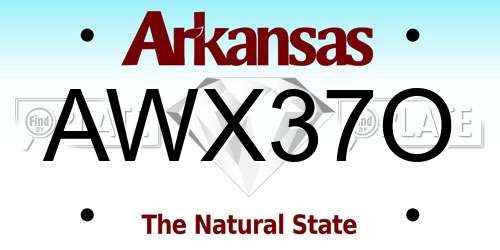 AWX37O Arkansas License Plate