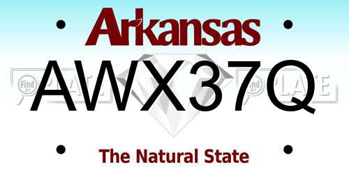AWX37Q Arkansas License Plate