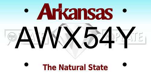 AWX54Y Arkansas License Plate
