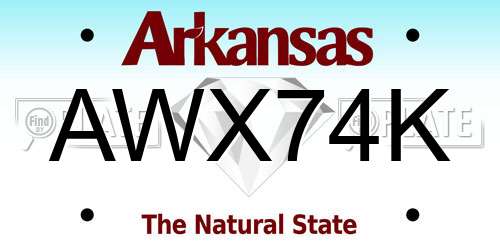 AWX74K Arkansas License Plate