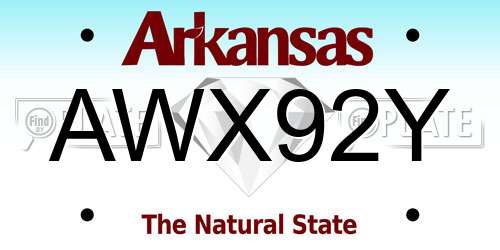 AWX92Y Arkansas License Plate