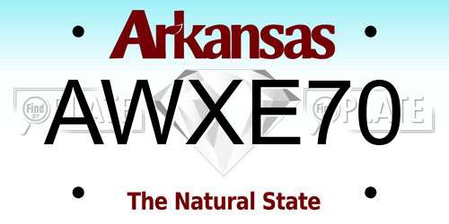 AWXE70 Arkansas License Plate