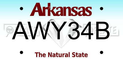 AWY34B Arkansas License Plate