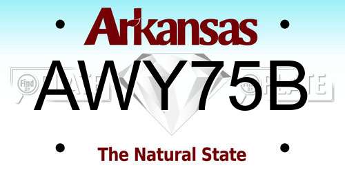 AWY75B Arkansas License Plate