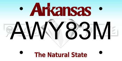 AWY83M Arkansas License Plate