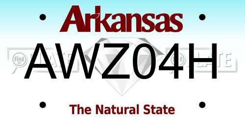 AWZ04H Arkansas License Plate