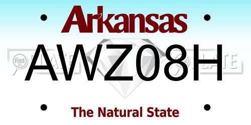 AWZ08H Arkansas License Plate