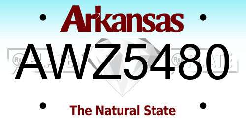 AWZ5480 Arkansas License Plate