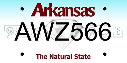 AWZ566 Arkansas License Plate