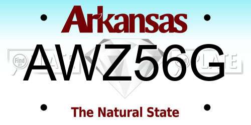 AWZ56G Arkansas License Plate