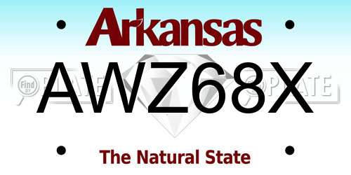 AWZ68X Arkansas License Plate
