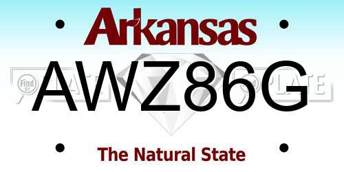 AWZ86G Arkansas License Plate
