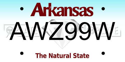 AWZ99W Arkansas License Plate
