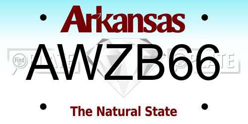 AWZB66 Arkansas License Plate