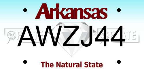 AWZJ44 Arkansas License Plate