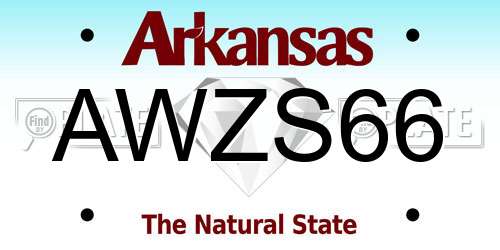 AWZS66 Arkansas License Plate