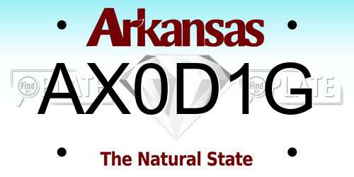 AX0D1G Arkansas License Plate
