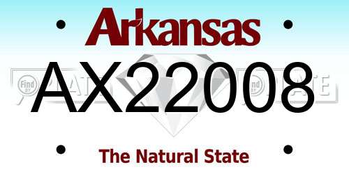 AX22008 Arkansas License Plate