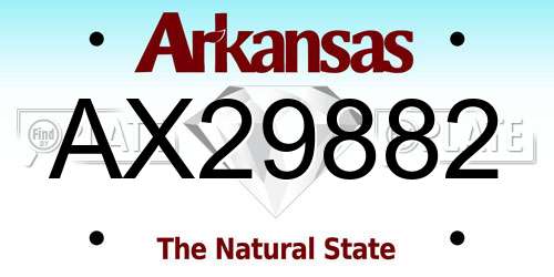 AX29882 Arkansas License Plate