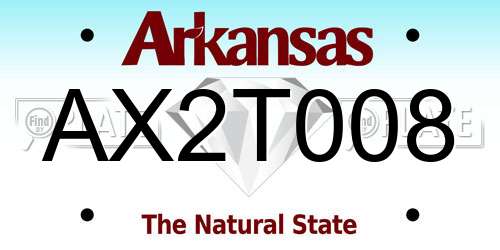 AX2T008 Arkansas License Plate