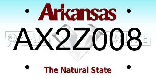 AX2Z008 Arkansas License Plate