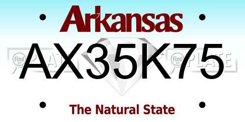 AX35K75 Arkansas License Plate