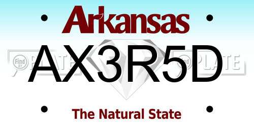 AX3R5D Arkansas License Plate