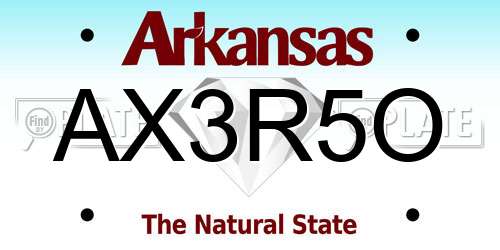 AX3R5O Arkansas License Plate