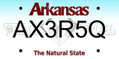 AX3R5Q Arkansas License Plate