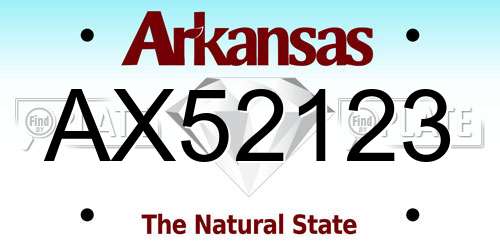 AX52123 Arkansas License Plate