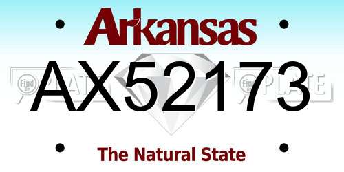 AX52173 Arkansas License Plate