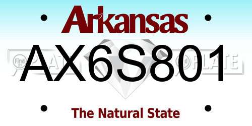 AX6S801 Arkansas License Plate