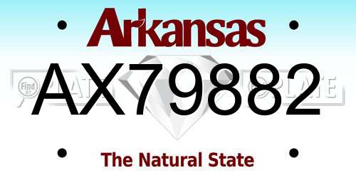 AX79882 Arkansas License Plate