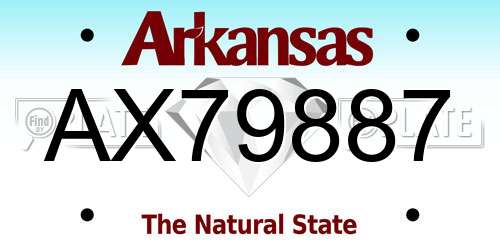 AX79887 Arkansas License Plate