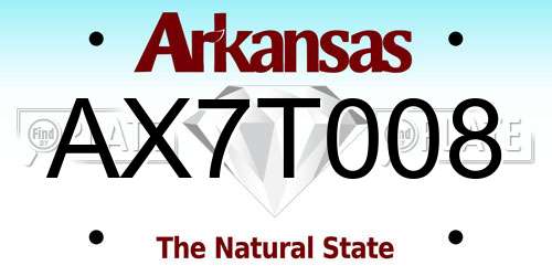 AX7T008 Arkansas License Plate