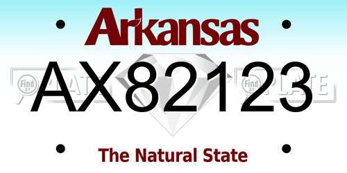 AX82123 Arkansas License Plate