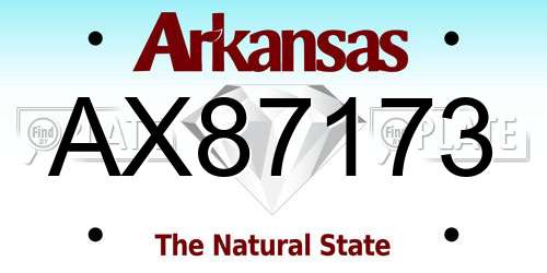 AX87173 Arkansas License Plate
