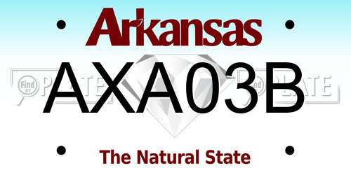 AXA03B Arkansas License Plate