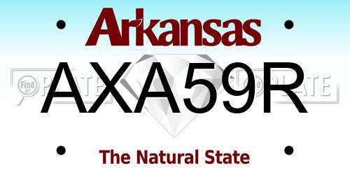 AXA59R Arkansas License Plate