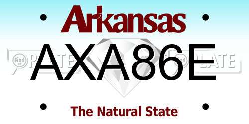 AXA86E Arkansas License Plate