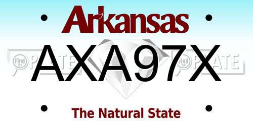 AXA97X Arkansas License Plate