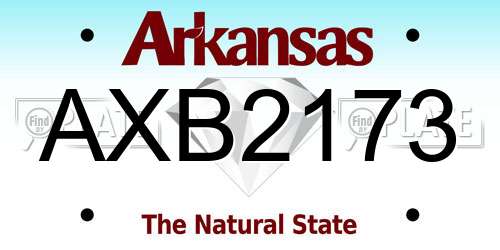 AXB2173 Arkansas License Plate